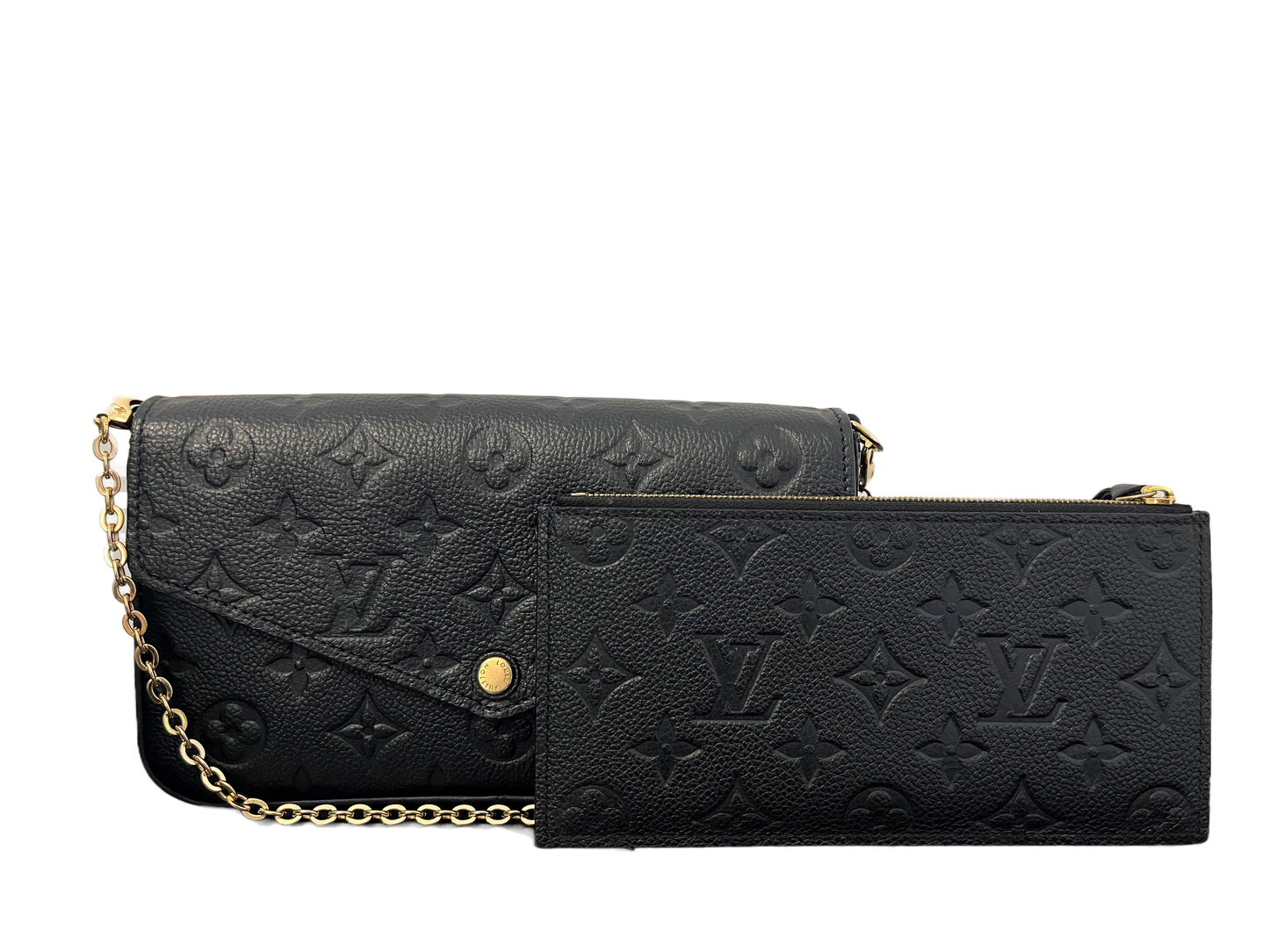 Louis Vuitton Felicie Pochette, Black Empreinte Leather