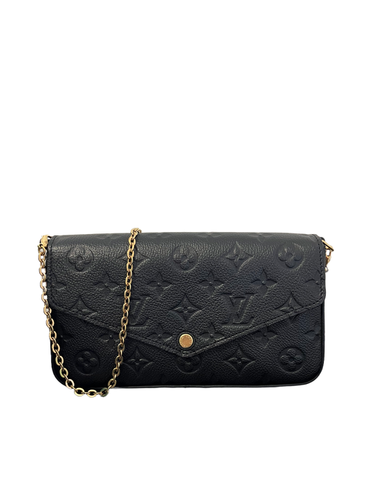 Louis Vuitton Felicie Pochette, Black Empreinte Leather