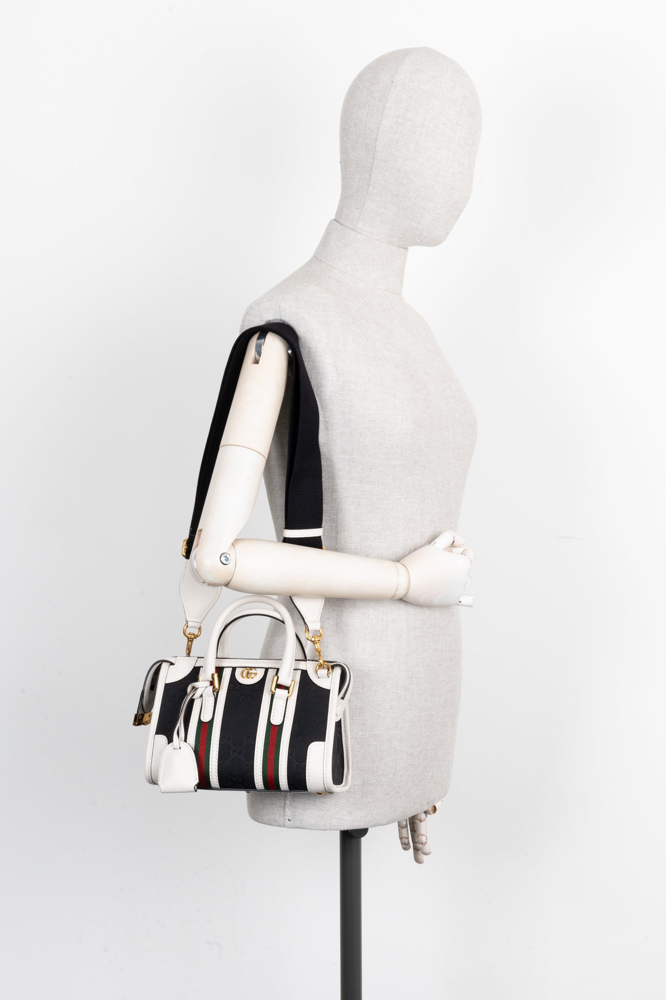 GUCCI Mini Double G Top Handle Bag Supreme Canvas