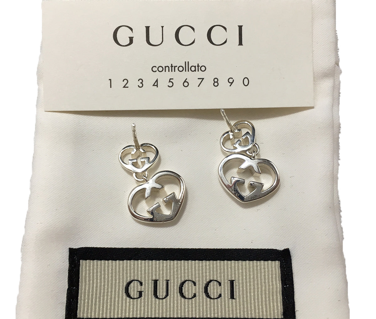Gucci Love Britt G Heart Earrings in Silver