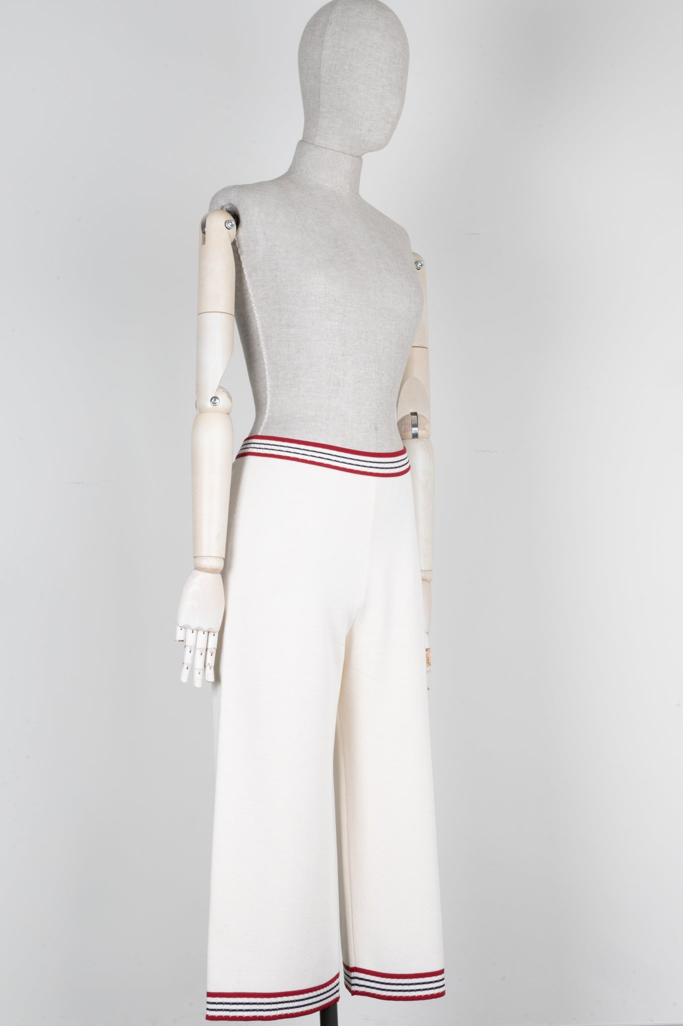GUCCI Knit Pants Ivory Red