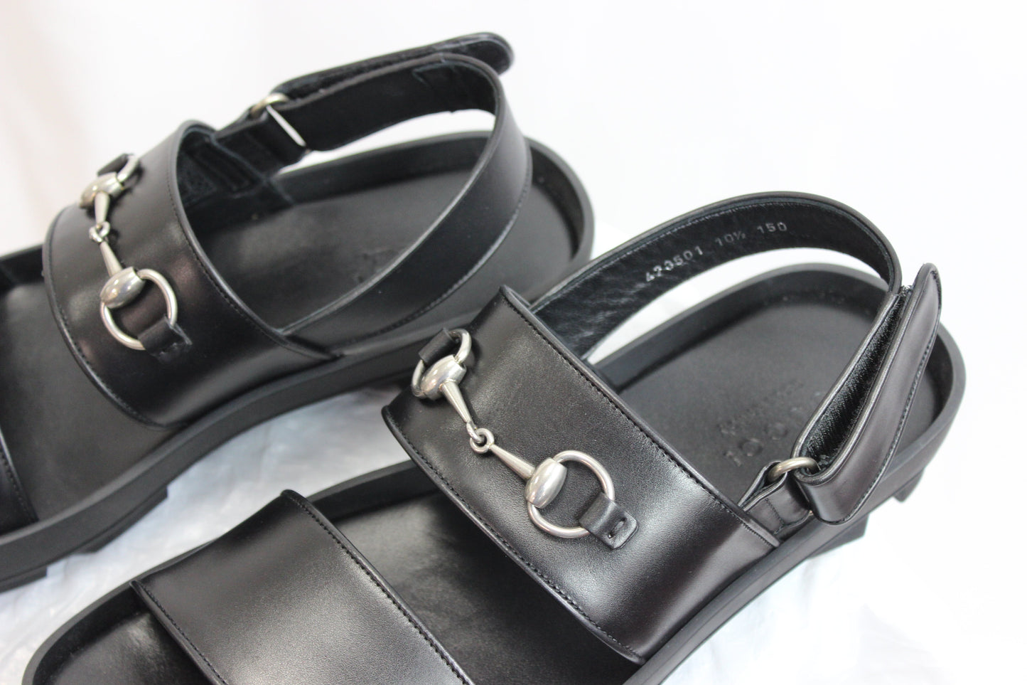 Gucci Men's Horse bit Greek Sandal in Black
