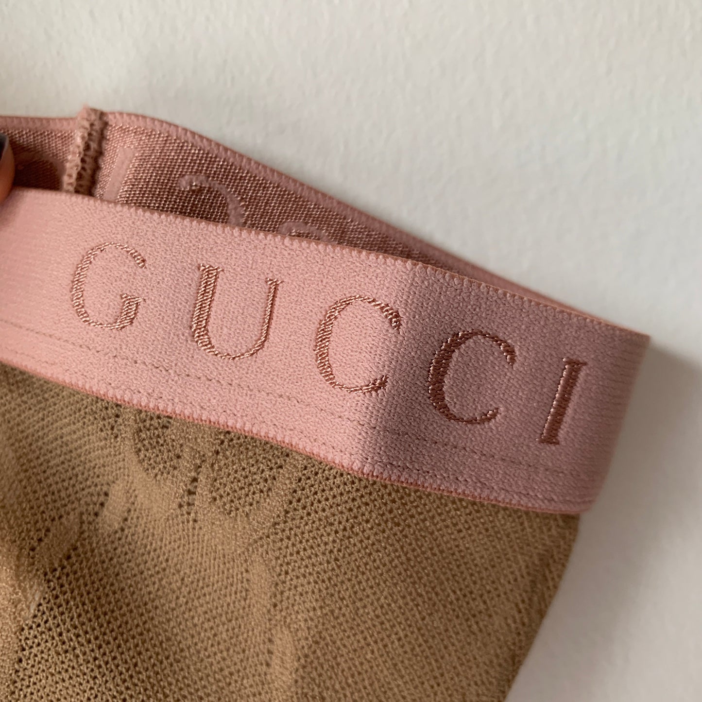 Gucci GG Lace Calf Socks in Beige