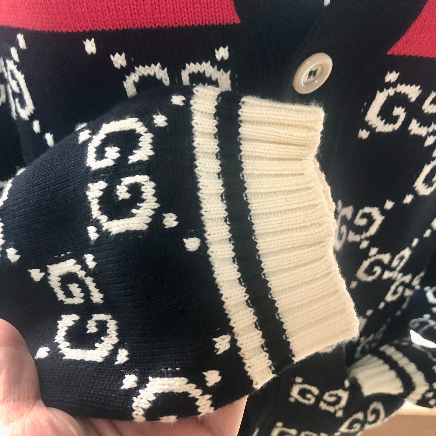 Gucci GG Supreme Striped Knit Cardigan