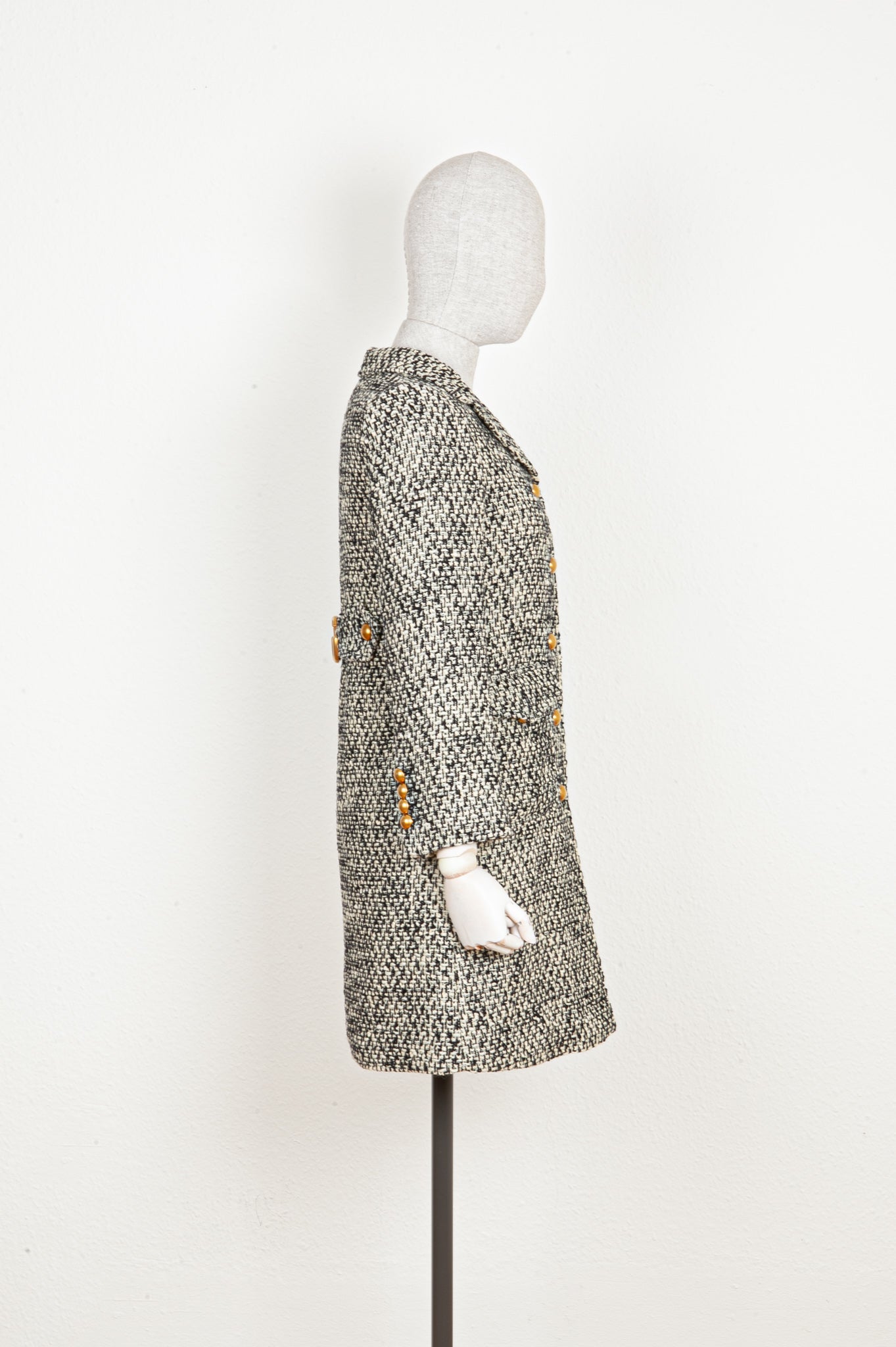 GUCCI Tweed Coat Black & White