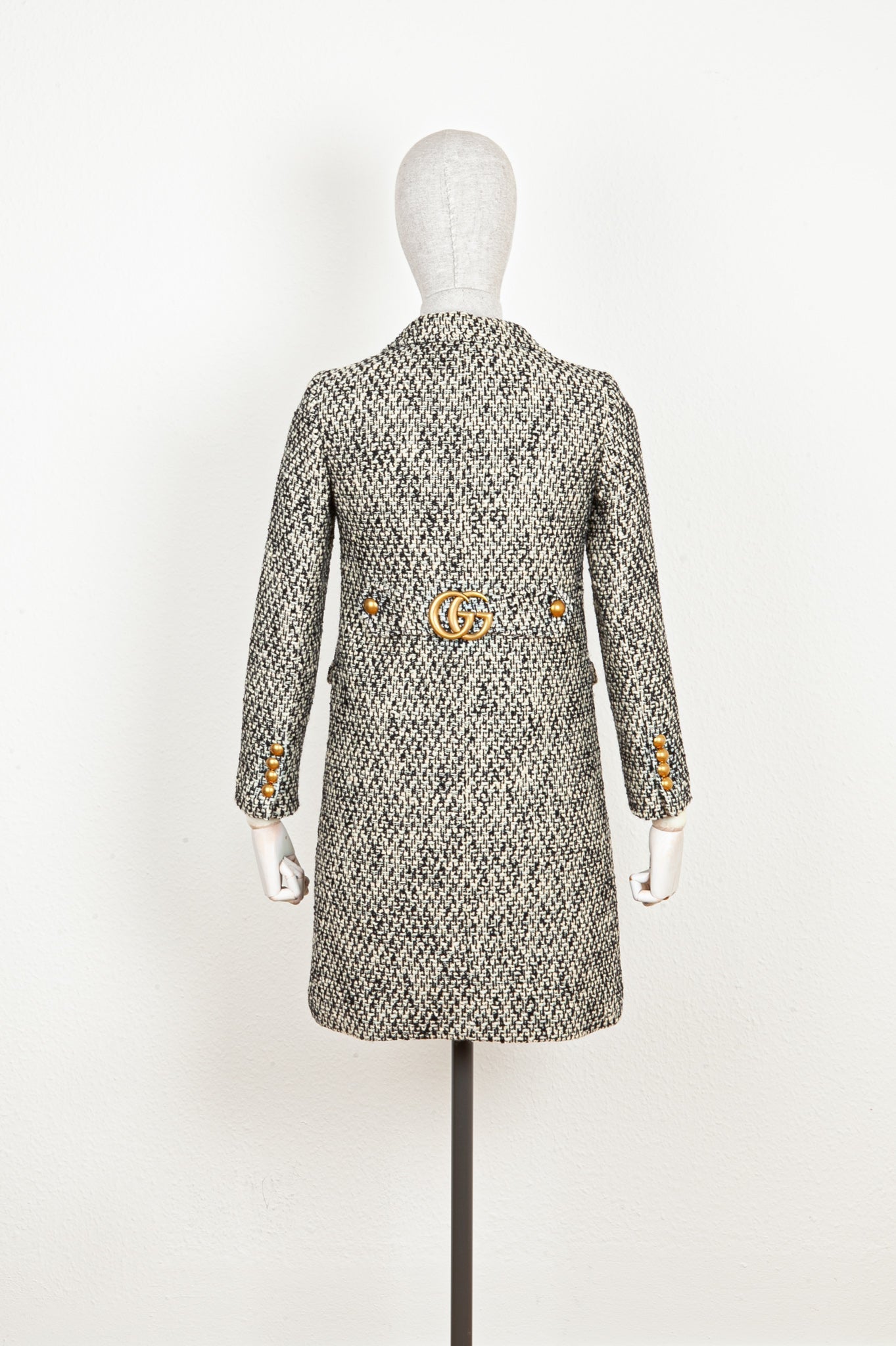 GUCCI Tweed Coat Black & White