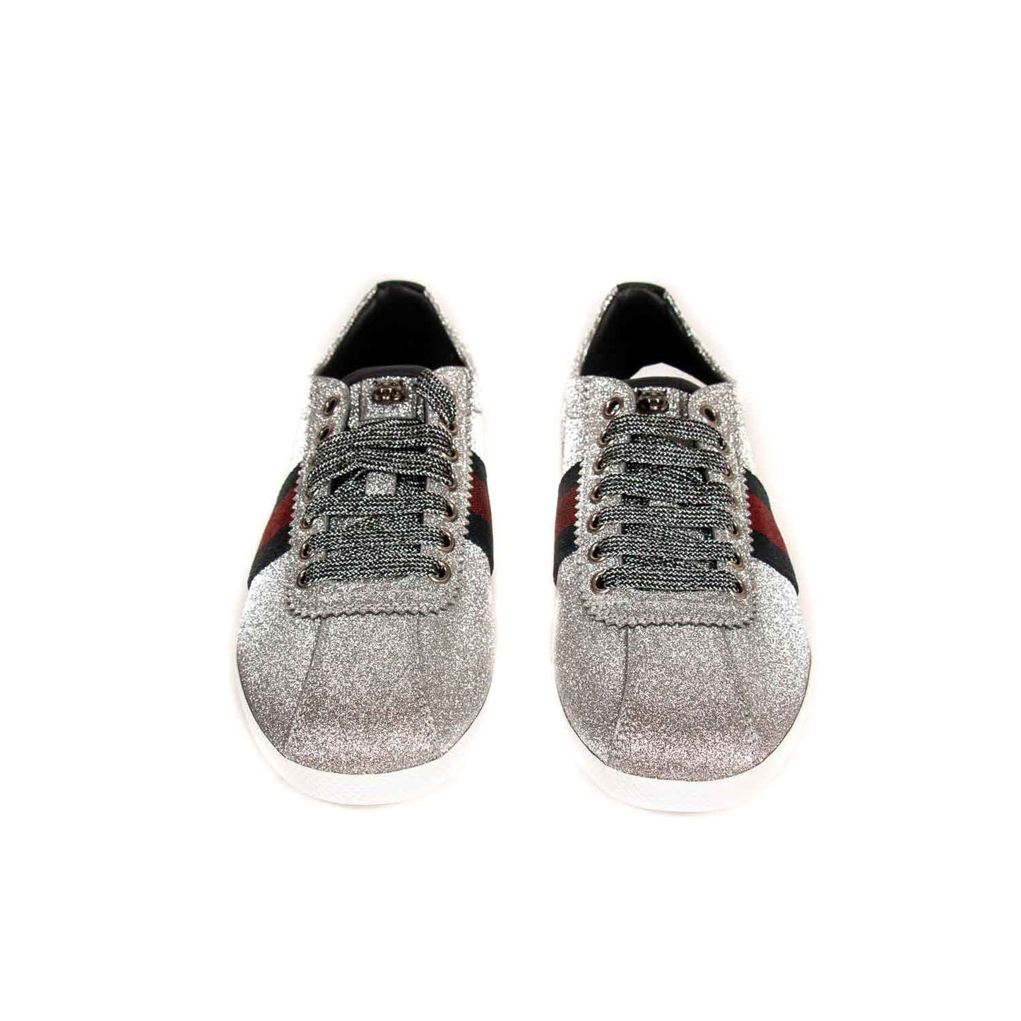 Gucci Glitter Web Sneaker With Studs