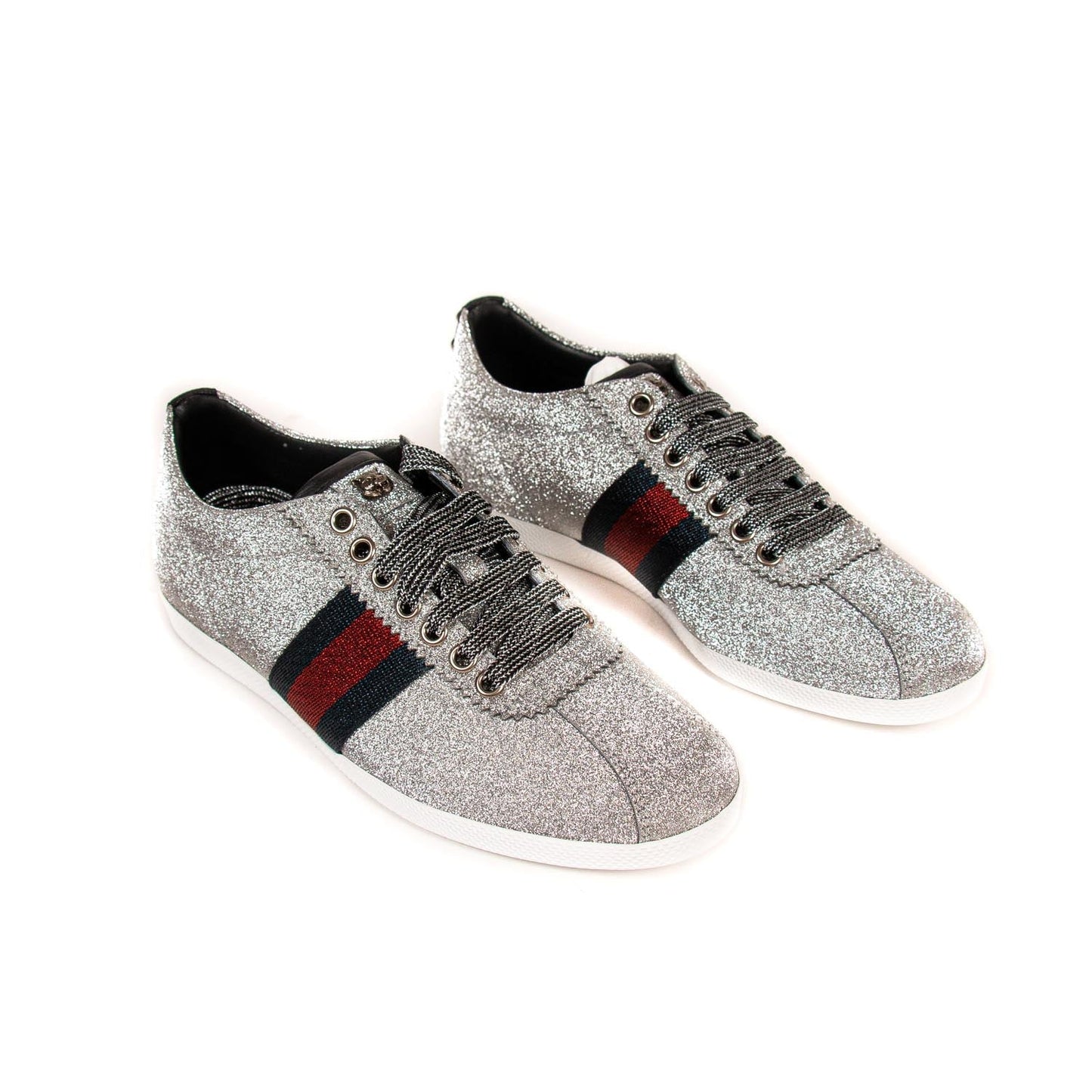 Gucci Glitter Web Sneaker With Studs
