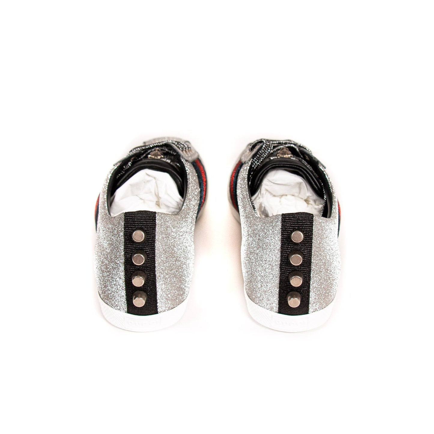 Gucci Glitter Web Sneaker With Studs