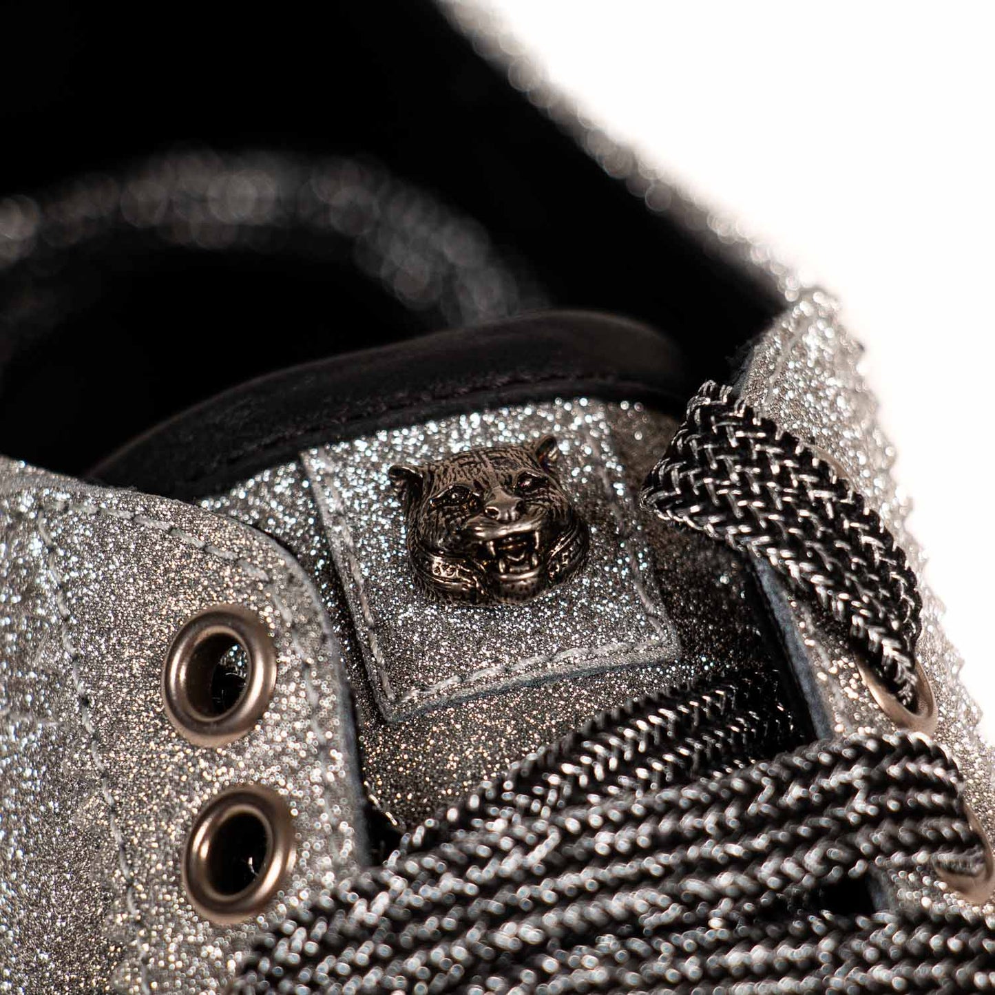 Gucci Glitter Web Sneaker With Studs