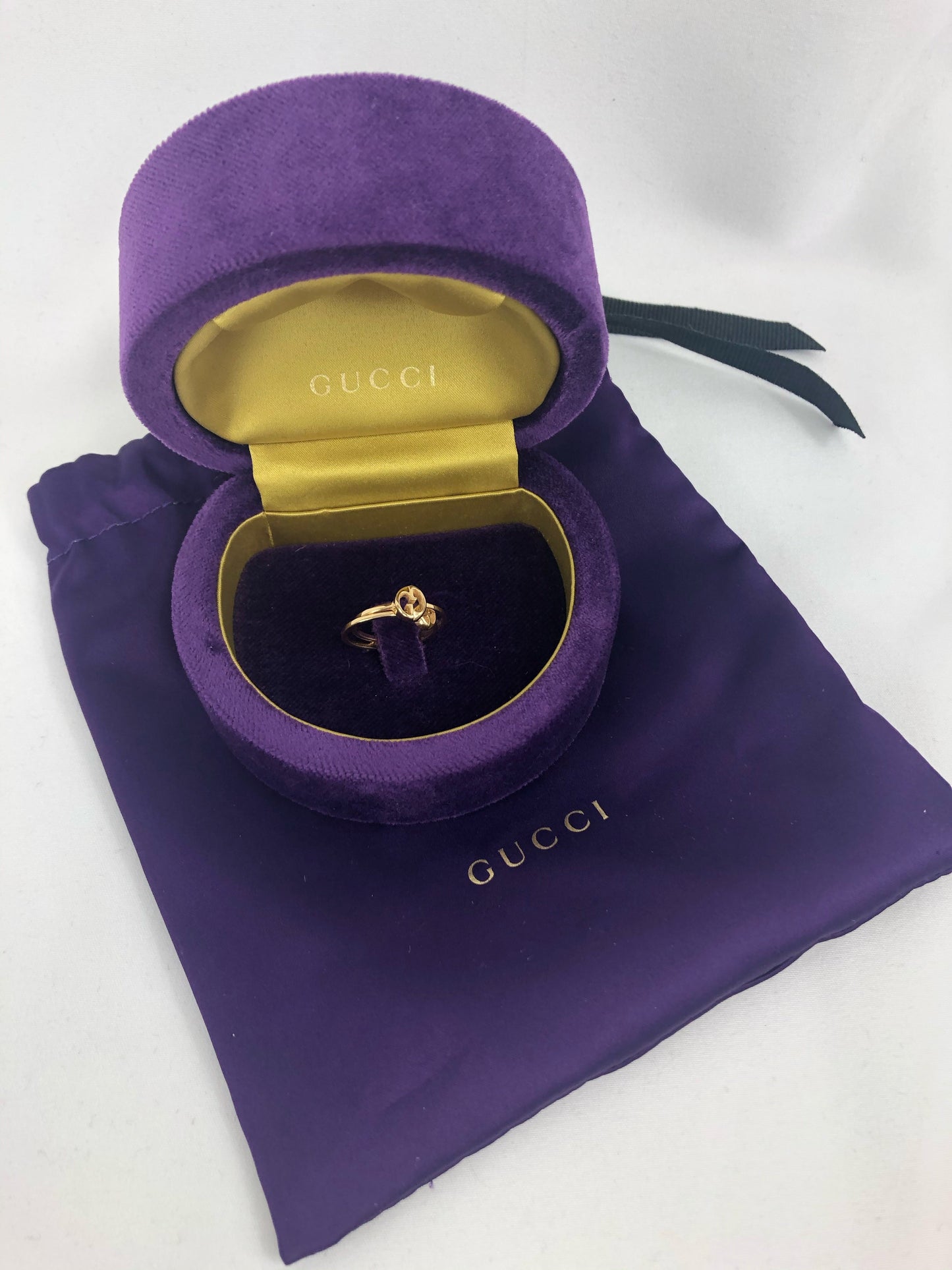 Gucci 1973 GG Double Connected Ring Set in Gold