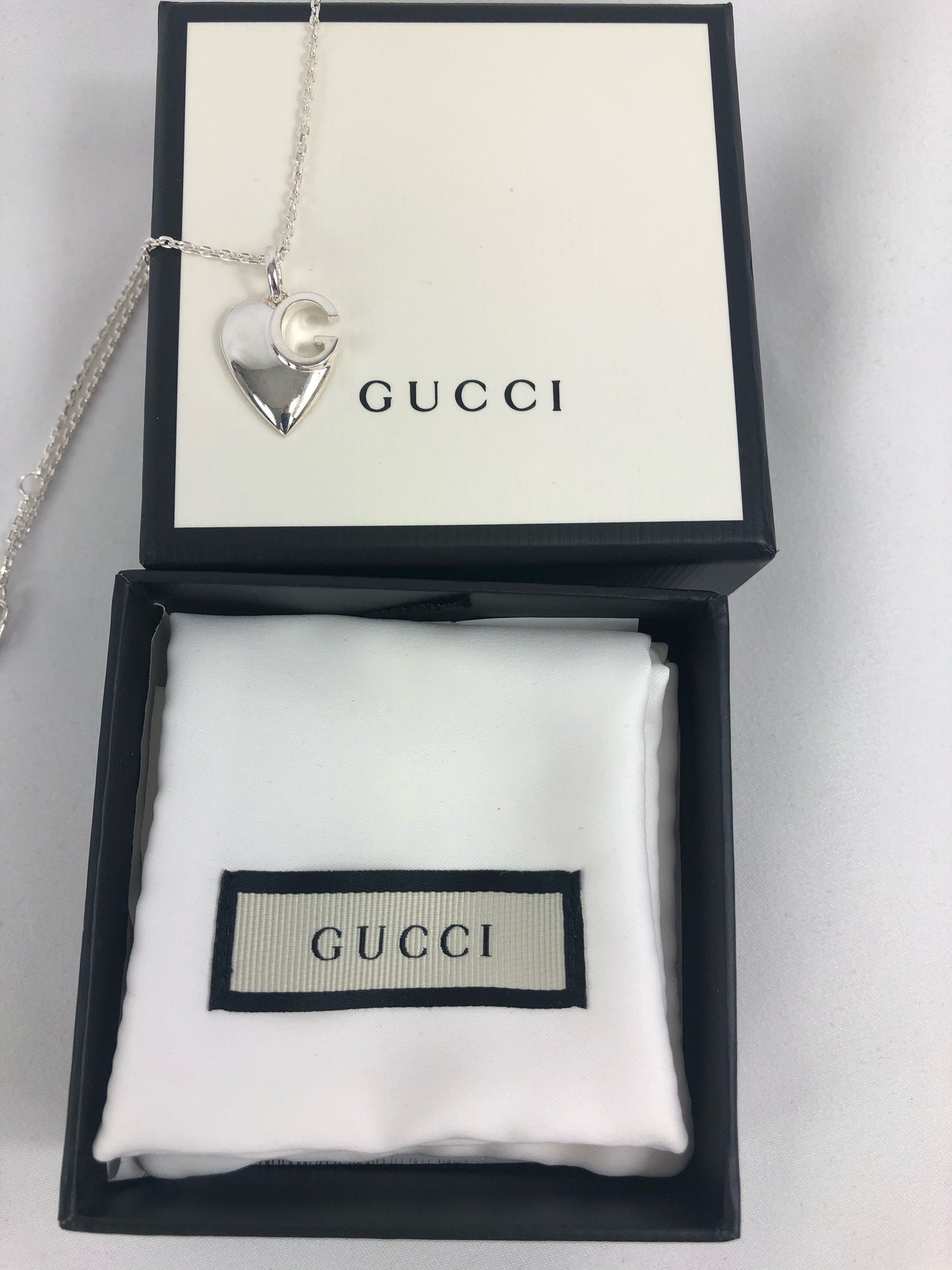Gucci Sterling Silver Charlotte Heart Necklace