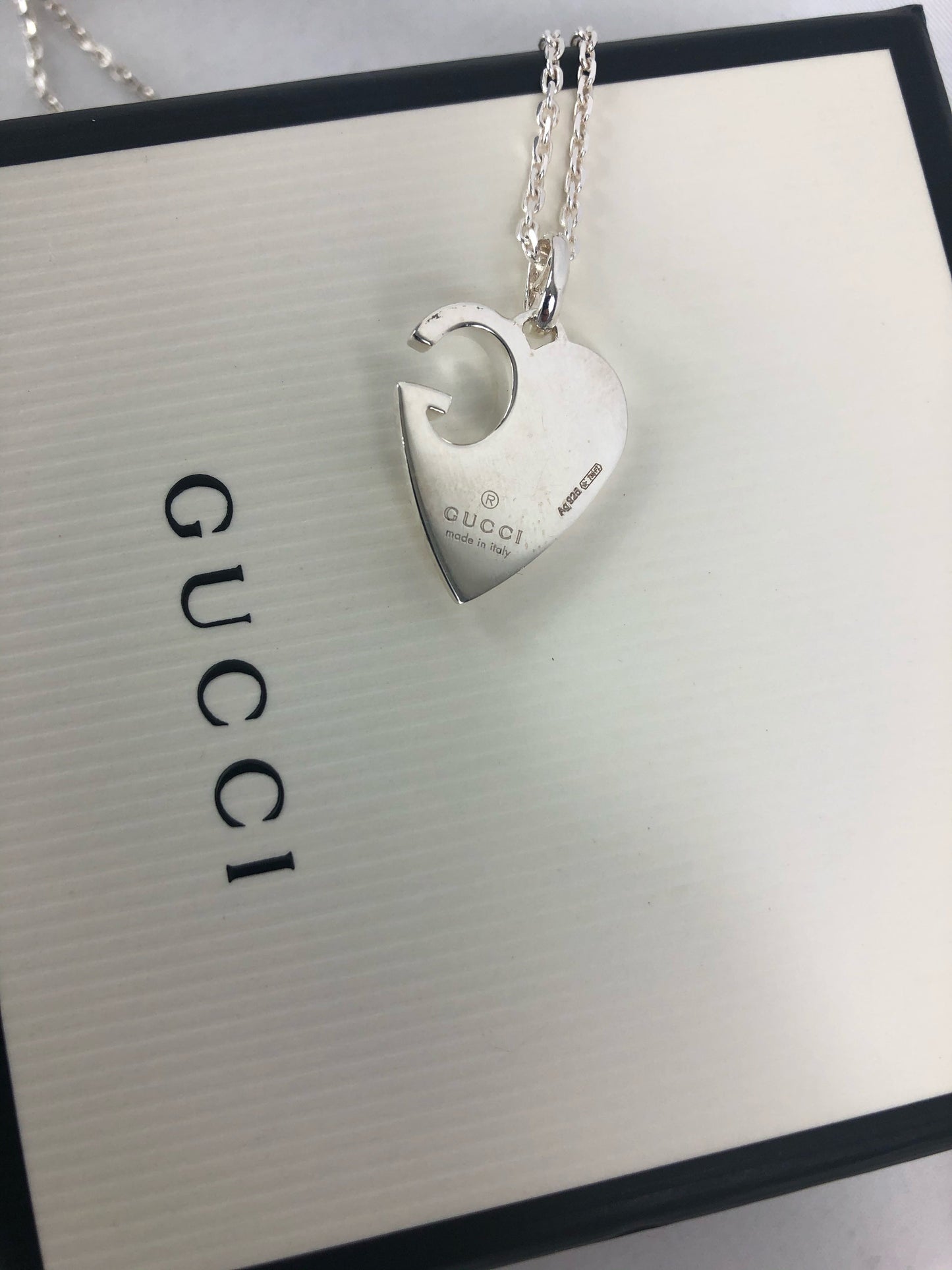 Gucci Sterling Silver Charlotte Heart Necklace