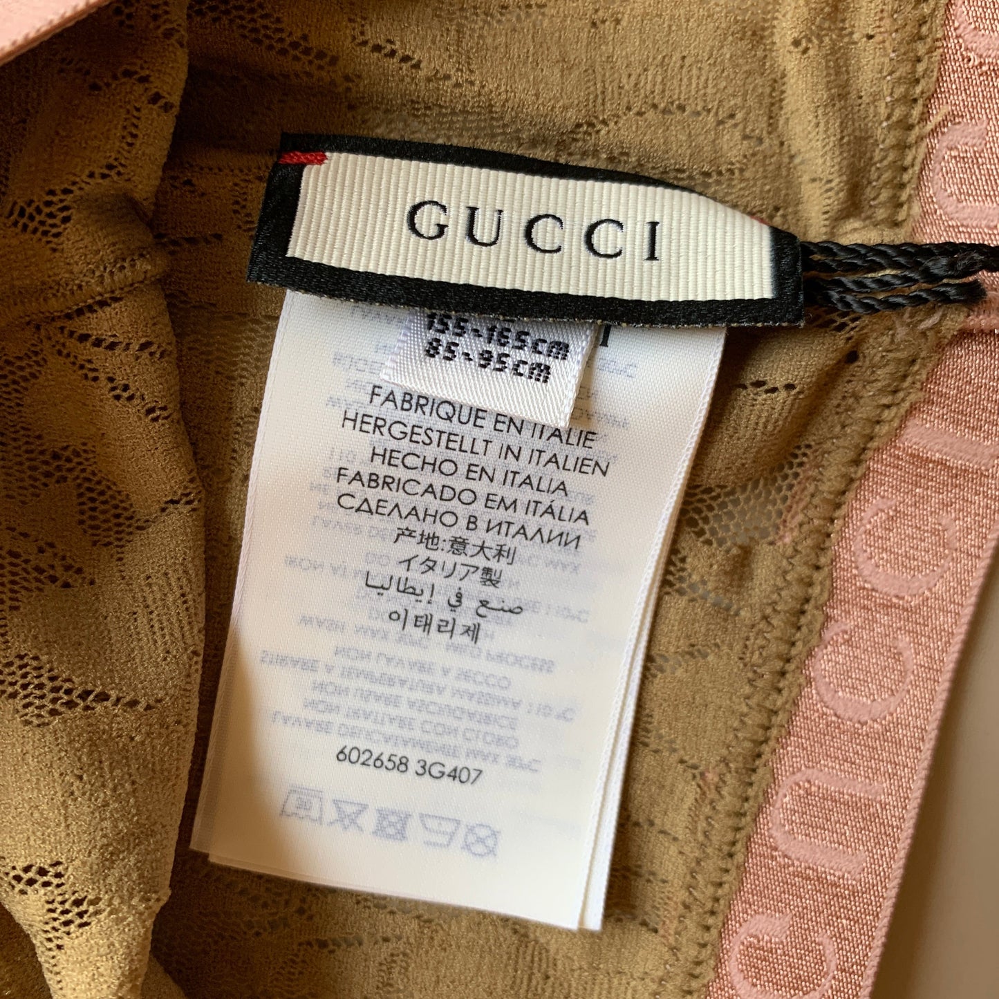 Gucci Floral Lace Tights in Tan