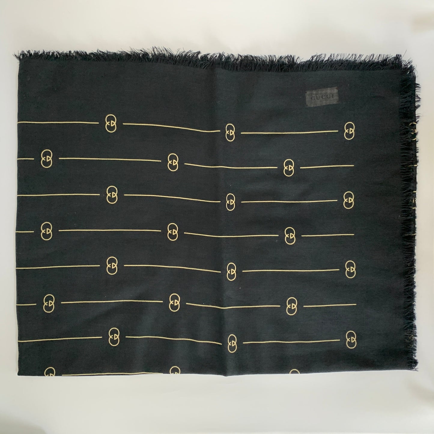 Gucci GG Thin Striped Scarf in Midnight Blue