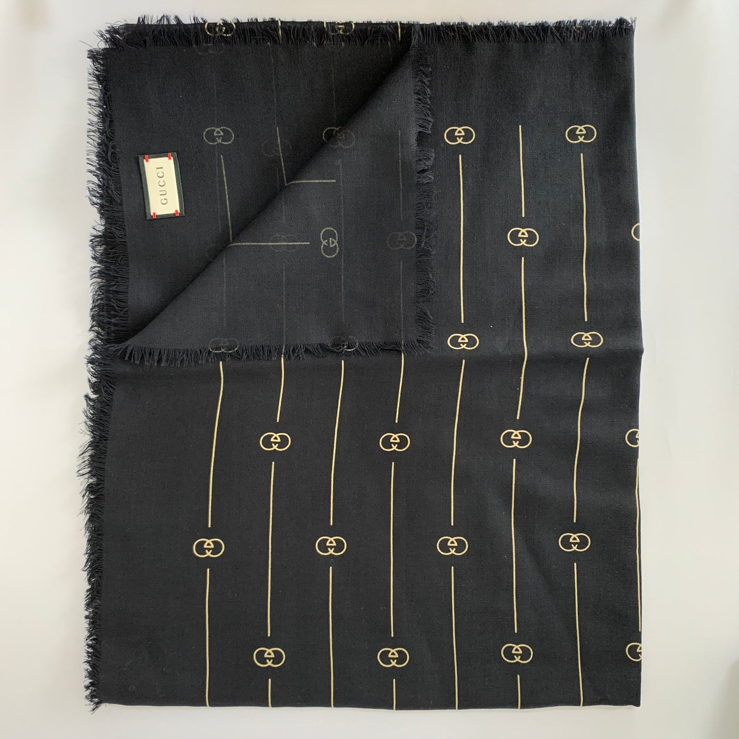 Gucci GG Thin Striped Scarf in Midnight Blue