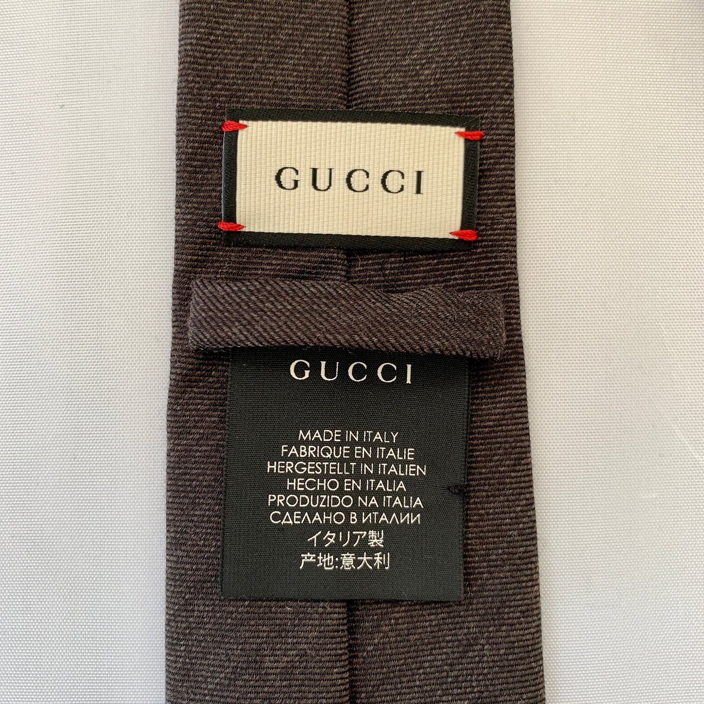 Gucci Lord Embroidered Tie in Graphite