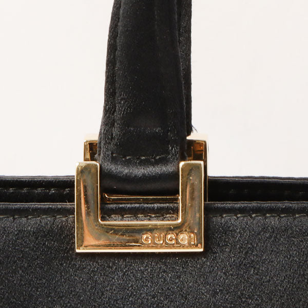 Gucci Satin Jackie Top Handle Bag Black