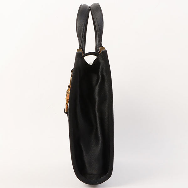 Gucci Satin Jackie Top Handle Bag Black