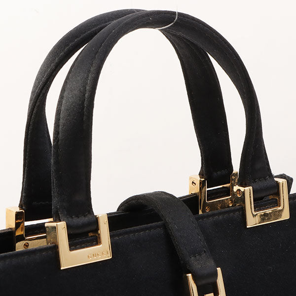 Gucci Satin Jackie Top Handle Bag Black