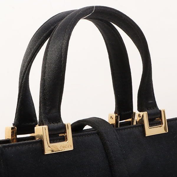 Gucci Satin Jackie Top Handle Bag Black