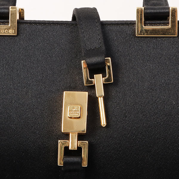 Gucci Satin Jackie Top Handle Bag Black
