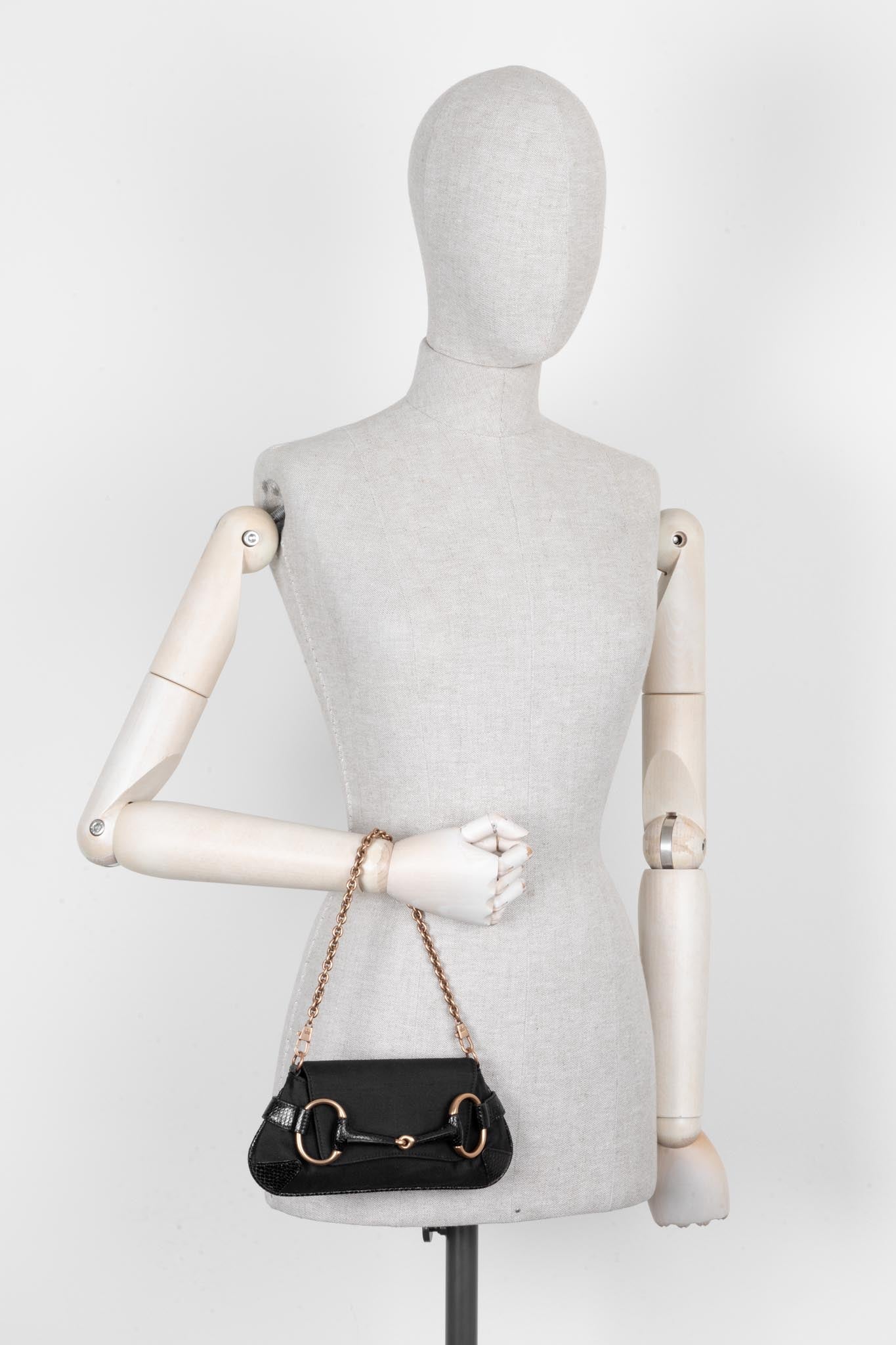 GUCCI Mini Horsebit Shoulder Bag Black