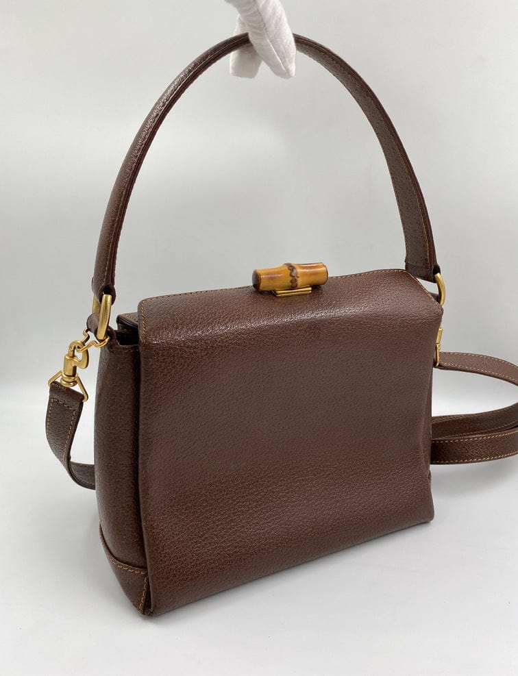 Gucci Leather Bag w Bamboo clasp