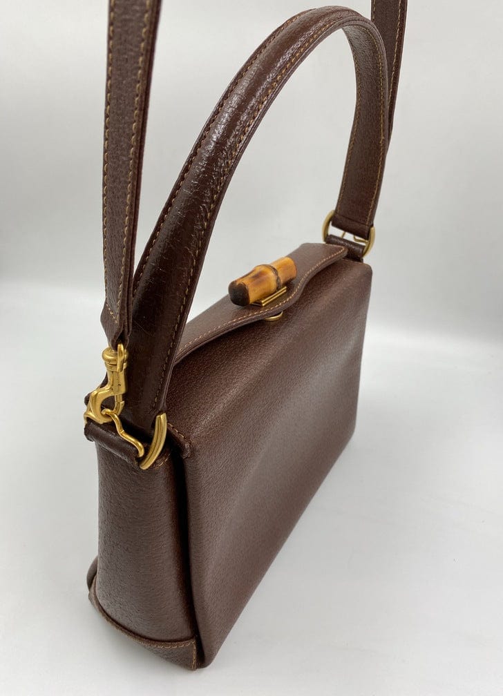 Gucci Leather Bag w Bamboo clasp