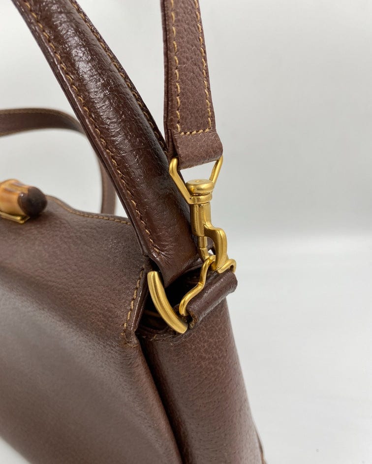Gucci Leather Bag w Bamboo clasp