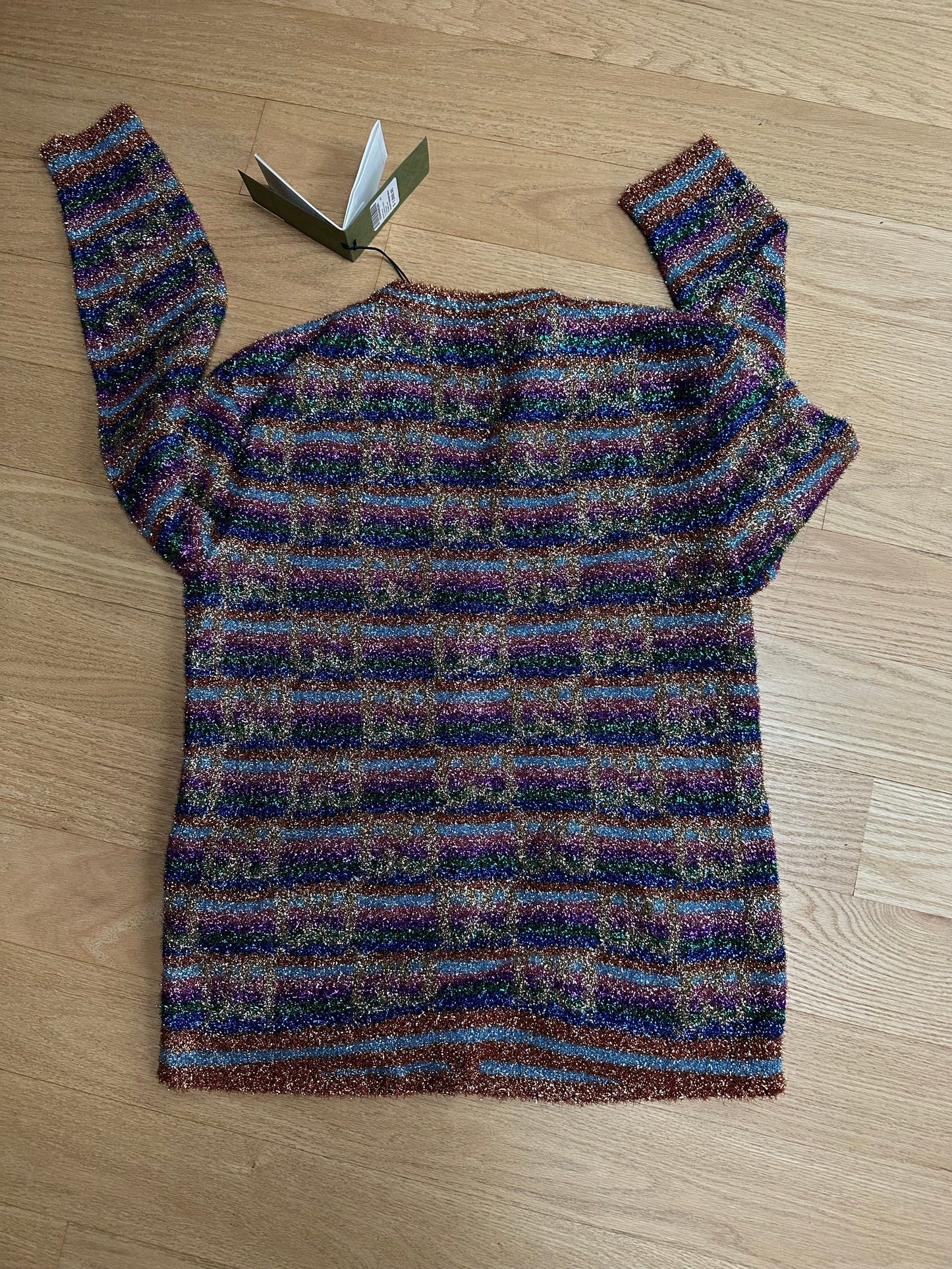 Gucci GG Lamé Cardigan with Orange and Blue