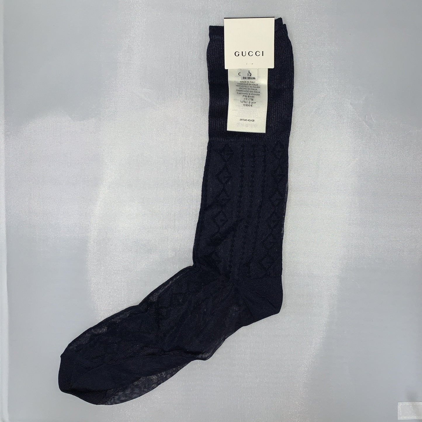 Gucci Diamond GG Mesh Socks in Midnight Blue