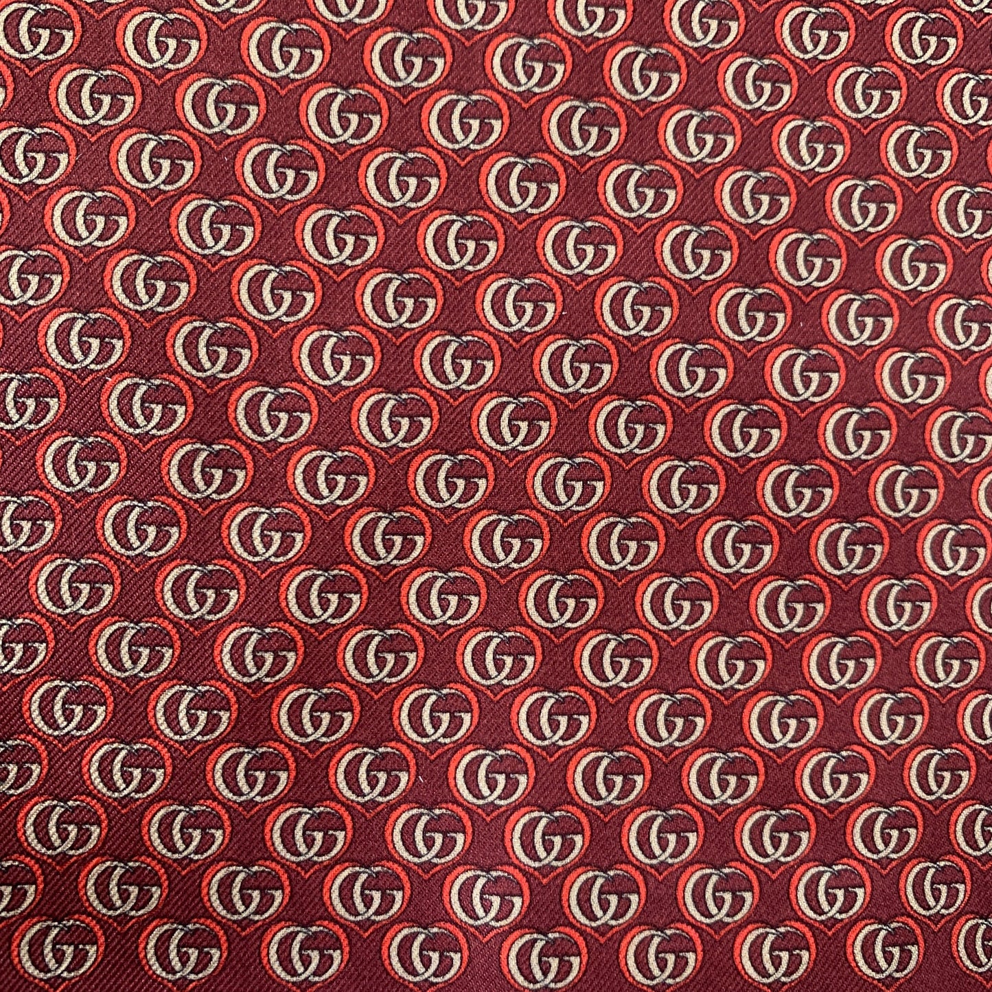 Gucci GG Monogram Hearts Pocket Square in Red