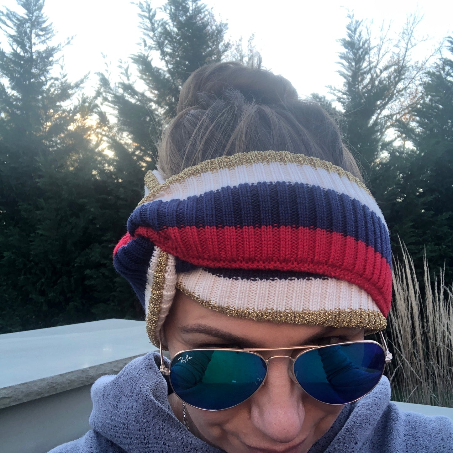 Gucci Woven Indilus Headband in Red and Ivory