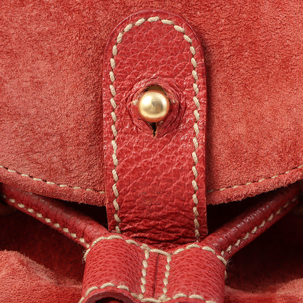 Gucci Suede Bamboo Backpack Mini Red