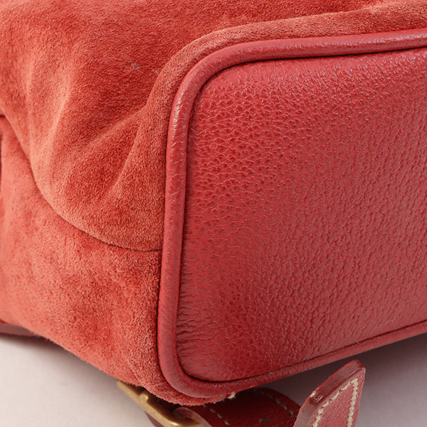 Gucci Suede Bamboo Backpack Mini Red