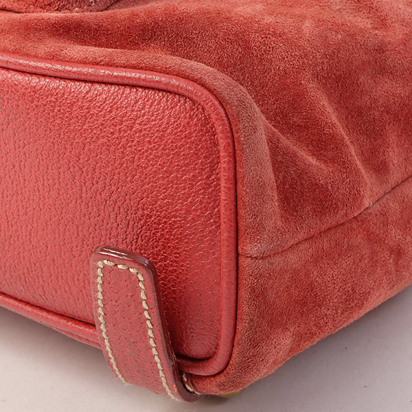 Gucci Suede Bamboo Backpack Mini Red