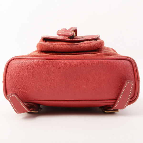 Gucci Suede Bamboo Backpack Mini Red