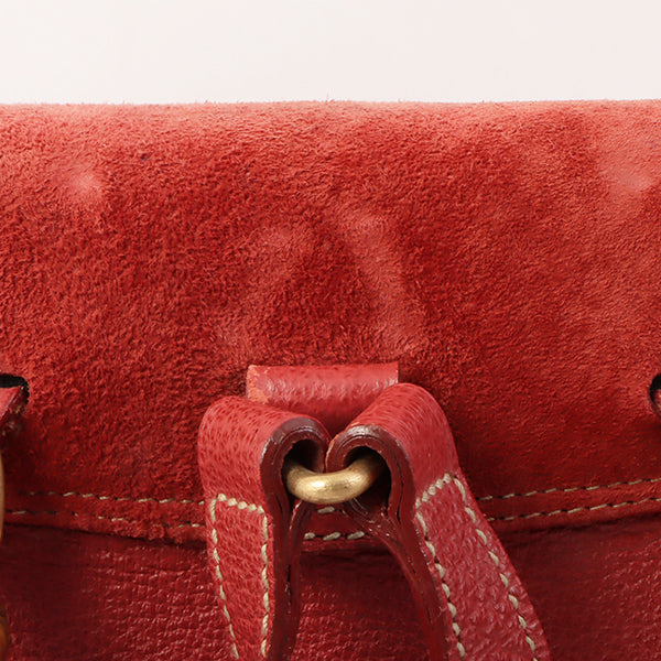 Gucci Suede Bamboo Backpack Mini Red