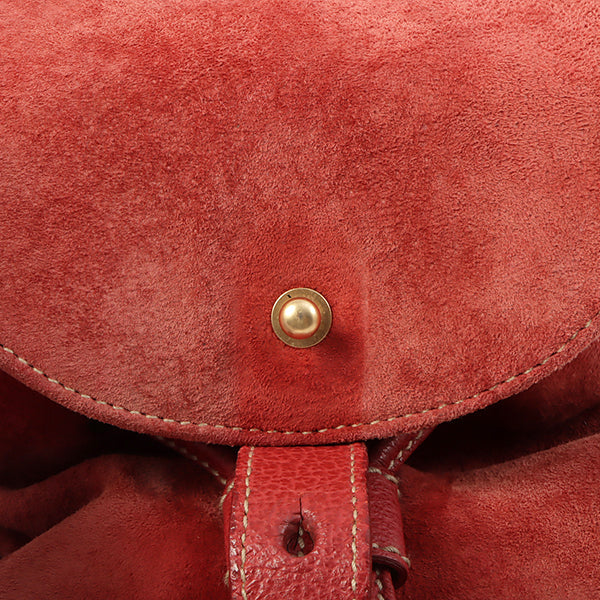 Gucci Suede Bamboo Backpack Mini Red