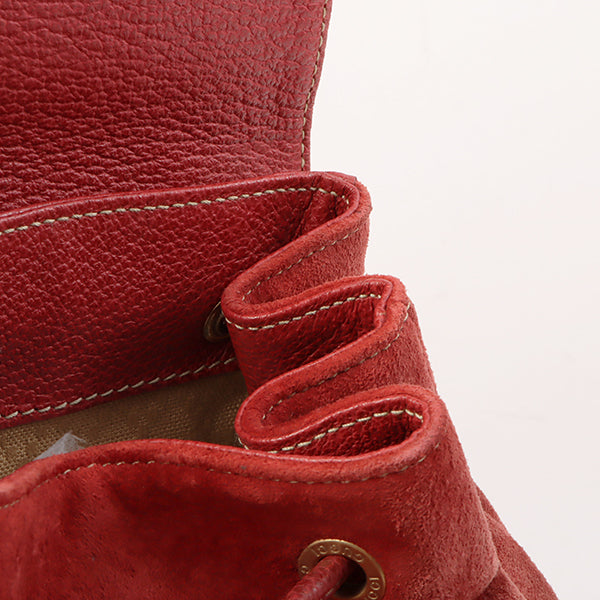 Gucci Suede Bamboo Backpack Mini Red