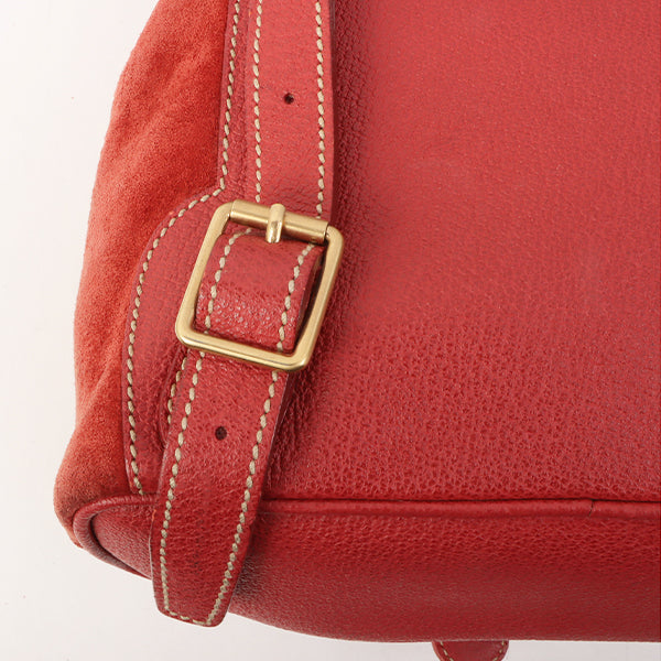 Gucci Suede Bamboo Backpack Mini Red