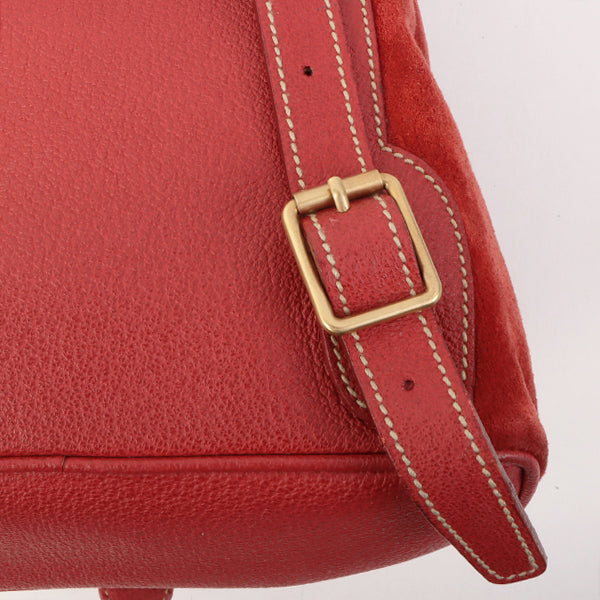 Gucci Suede Bamboo Backpack Mini Red