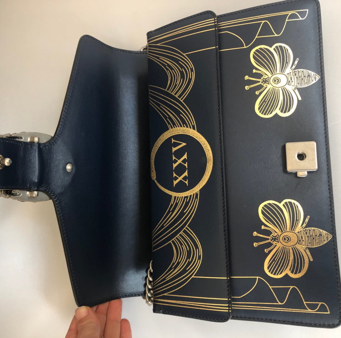 Gucci Dionysus Hand Painted Shoulder Bag in Blue Agate
