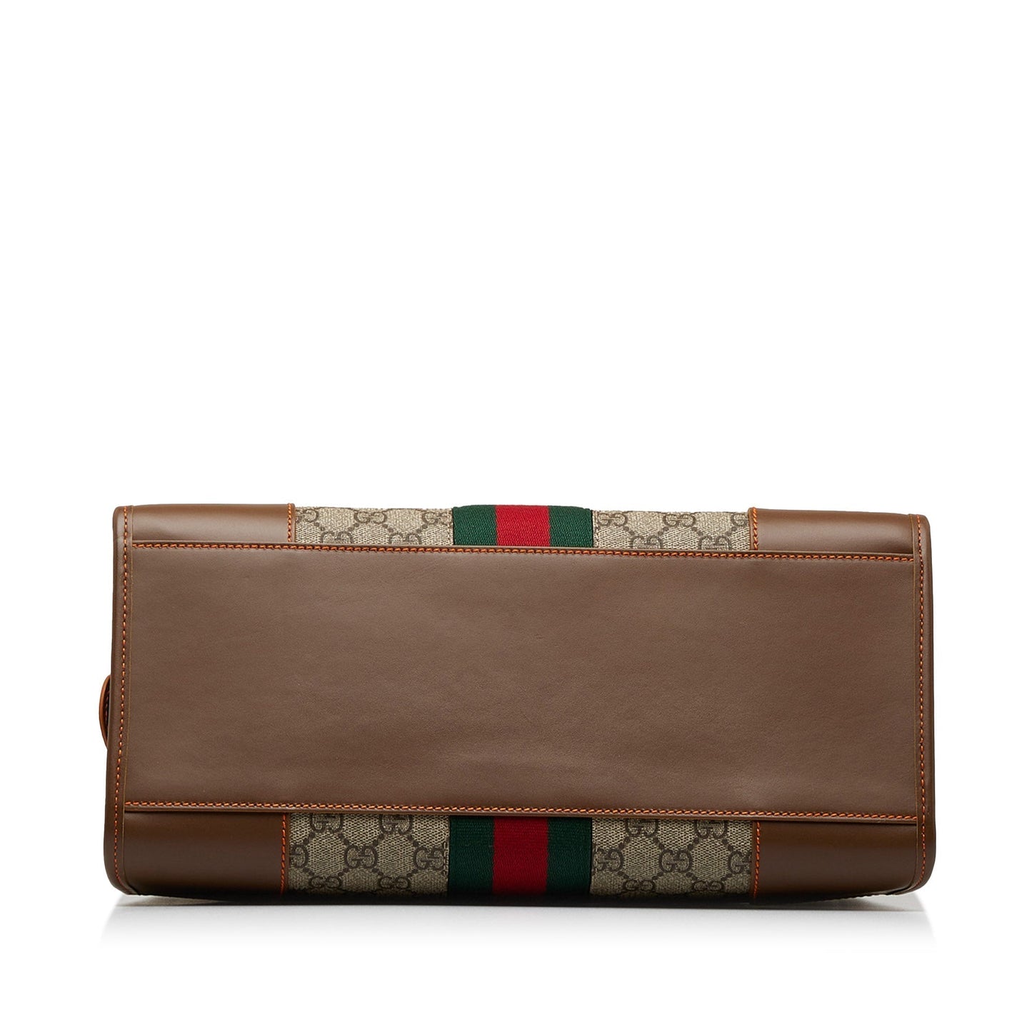 Brown Gucci GG Supreme Web Duffle Tote Satchel