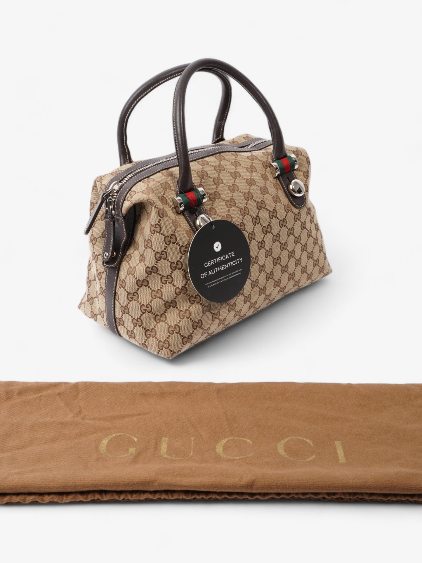 Gucci Match ball Boston Beige And Ebony GG Supreme Canvas