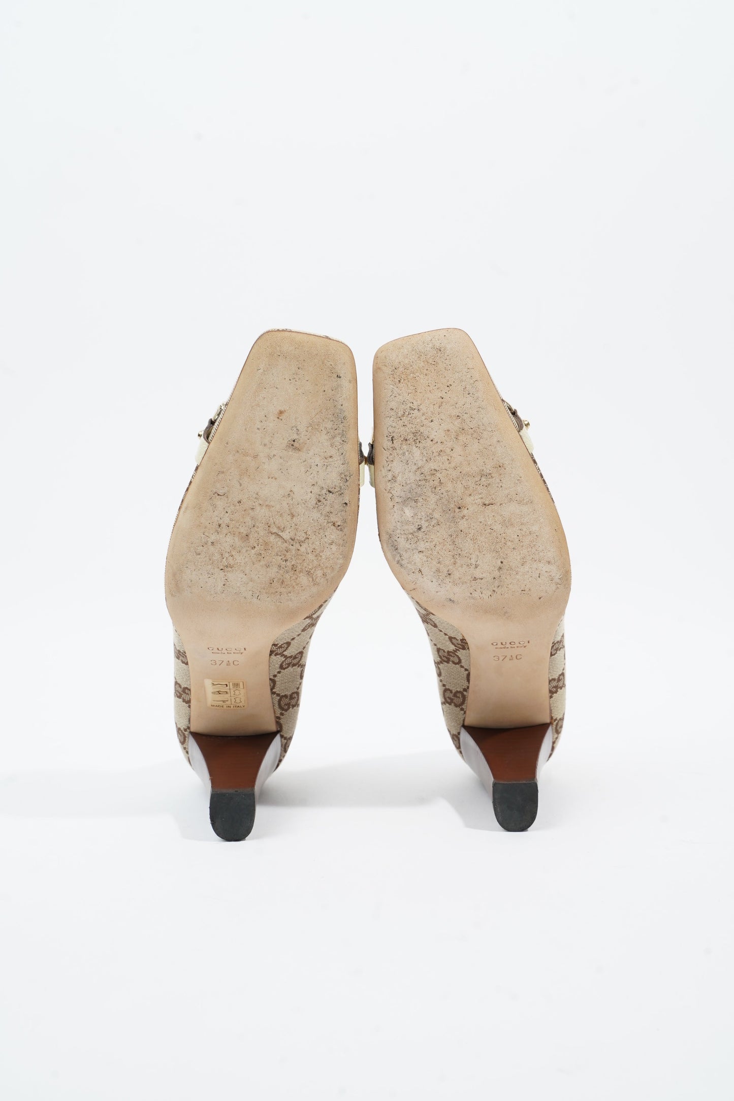 Gucci Bamboo Horsebit Pump 85 Supreme Canvas EU 37.5 UK 4.5