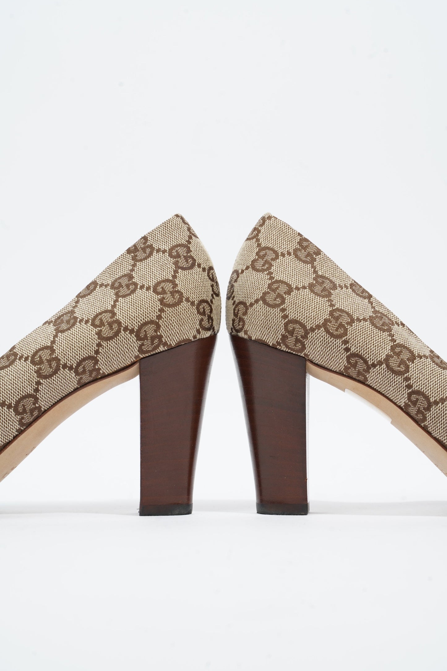 Gucci Bamboo Horsebit Pump 85 Supreme Canvas EU 37.5 UK 4.5