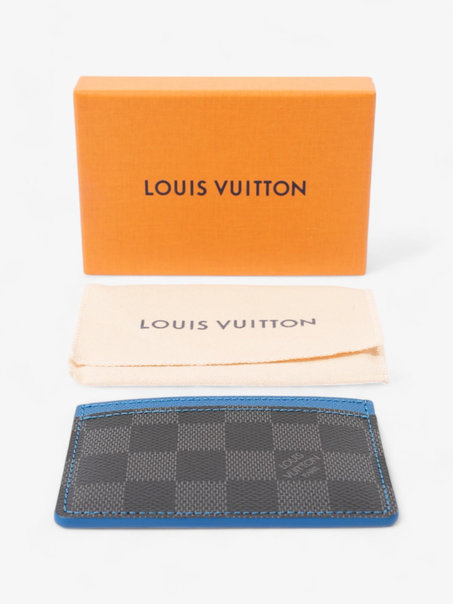 Louis Vuitton Card Holder Damier Graphite / Blue Coated Canvas
