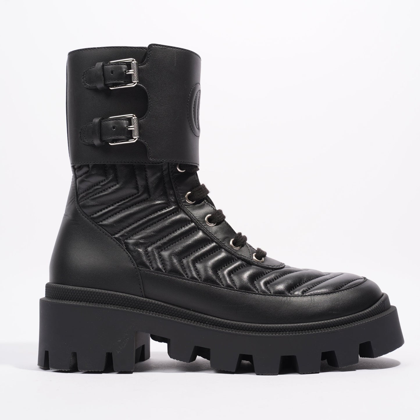 Gucci Nappa Matelasse Frances Black Leather EU 37 UK 4